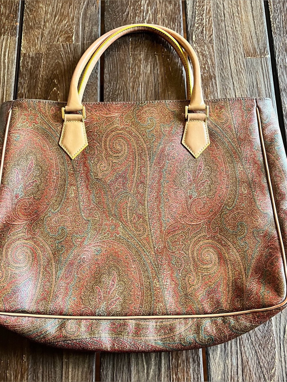 Vintage Etro Women’s Bag Purse Iconic Paisley Pattern Tote Handbag